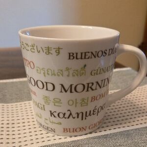 Starbucks Multilingual White Mug with Colorful Text